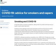 COVID-19: advice for smokers and vapers [Updated 29th March 2021]